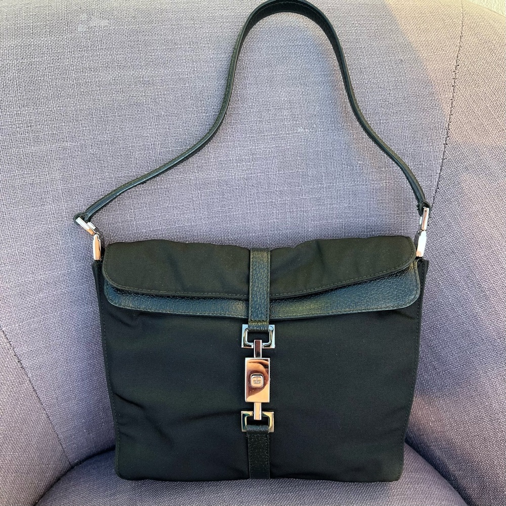 Gucci Jackie Shoulder Bag Nylon Leather - Picture 1 of 9